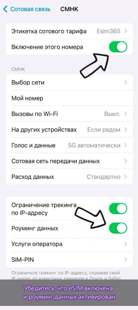 Установка esim на iphone шаг 8